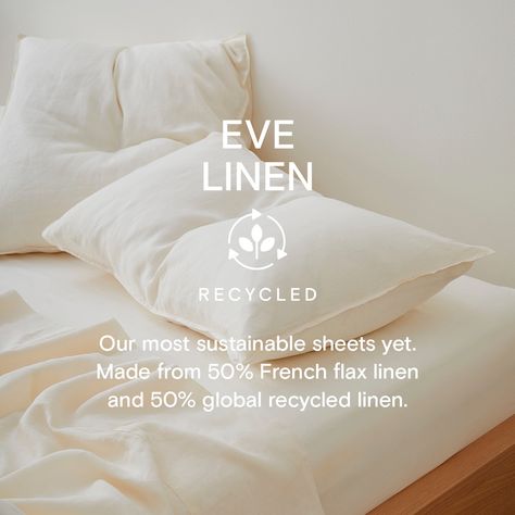 Meet Eve Linen Recycled. Our most sustainable sheets yet. Made from 50% French flax linen and 50% global recycled linen—they're good for you, your sleep, and the environment. Bedding Ads, Sleep Photo, Quilt Photography, Linen Bed Sheets, Cosy House, Ad Home, Quilt Covers, Quilt Cover, Pillow Design