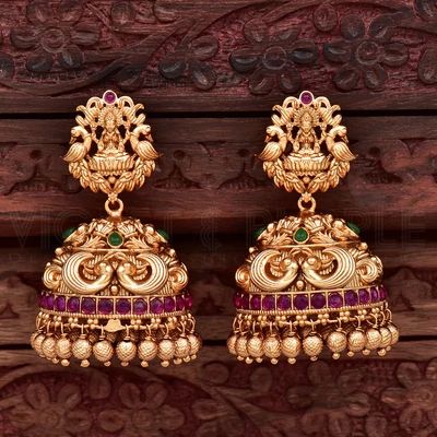 Gold Jhumka Designs, Temple Earrings, Temple Jewellery Earrings, Gold Jhumka, Jhumka Designs, Gold Earrings Indian, Jewellery Board, Gold Jhumka Earrings, Gold Jewels Design