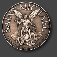 St. Michael the Archangel.  Patron Saint of Law Enforcement. Police Wife Life, Police Family, Police Life, Police Wife, Law Enforcement Officer, San Michele, Blue Lives, Saint Michael, Archangel Michael