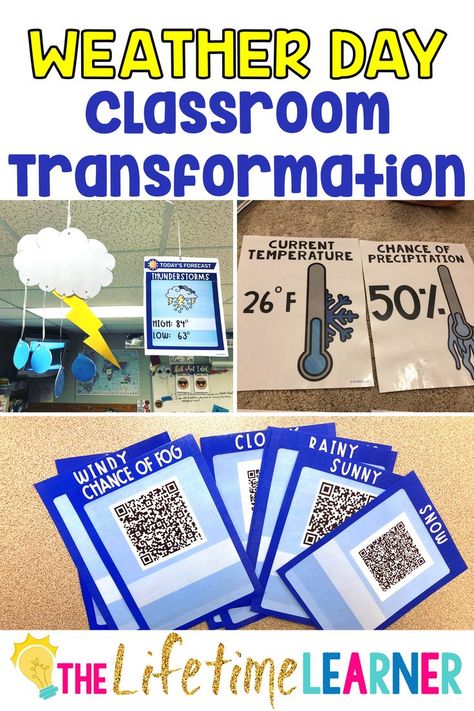 Check out this fun weather classroom transformation theme for elementary students in first, second, third, fourth, fifth grade. This weatherman room transformation will set the stage to engage and is stress-free! It's a worksheet or escape room alternative, and can be used in small groups or partners. 1st, 2nd, 3rd, 4th, 5th graders enjoy classroom transformation ideas. Digital and printables for kids (Year 1,2,3,4,5) #setthestagetoengage #classroomtransformation #mathactivities Weather Classroom Transformation, Classroom Transformation Ideas Ela, Classroom Transformation Ideas Kindergarten, 3rd Grade Math Room Transformation, 3rd Grade Classroom Transformations, Dojo Points, Math Challenge, Classroom Transformation, Fifth Grade Math