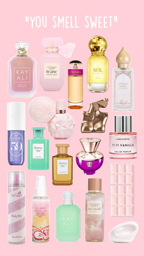 love sweet scents!! Sweet Scent Combos, Sweet Perfume Aesthetic, Perfumes Aesthetic, Perfume Combos, Fruity Scents, Fragrance Lab, Sweet Perfume, Fragrances Perfume Woman, Vanilla Perfume