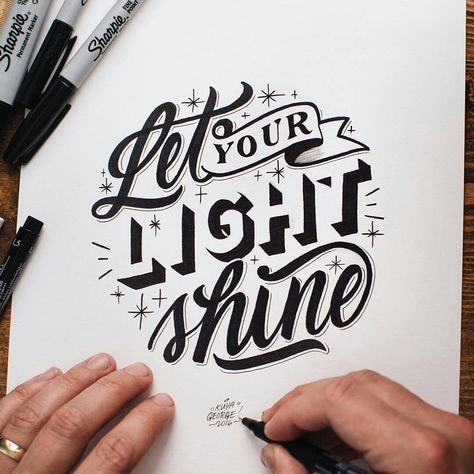 Let your light shine bright! Artwork by @kuyageorge Hand Lettering Inspiration, Hand Lettering Quotes, Calligraphy Quotes, Creative Lettering, Types Of Lettering, Let Your Light Shine, Calligraphy Letters, Lettering Tutorial, Lettering Quotes