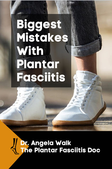 Dr. Angela shares the biggest mistakes people make with plantar fasciitis. Also, learn the best and worst walking and running shoes, the best home remedies, plantar fascia stretches, exercises, and best shoes for foot pain and heel pain in Dr. Angela's free guide to resolve plantar fasciitis at home. Plantar Fascia Shoes, Shoes For Plantar Fascia, Best Shoes For Plantar Fascia Women, Best Shoes For Planters Fasciitis, Plantar Facitis Home Remedies, Plantar Fascia Stretches, Planter Fasciitis Shoes, Fascial Release, Foot Pain Relief Remedies