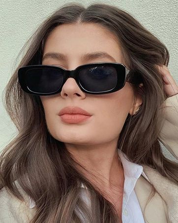 نظارات شمسية, Moda Retro, Uv Sunglasses, Black Rectangle, Trendy Sunglasses, Shades Sunglasses, Cool Sunglasses, Rectangular Sunglasses, Rectangle Sunglasses