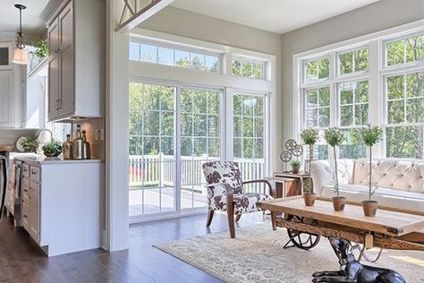 Modern Farmhouse - Home Decor and Design - Susquehanna Style Farmhouse Sunroom, Family Room Addition, Sunroom Addition, Sunroom Decorating, Fresh Farmhouse, Kitchen Addition, Sunroom Designs, Modern Farmhouse Home Decor, Revere Pewter