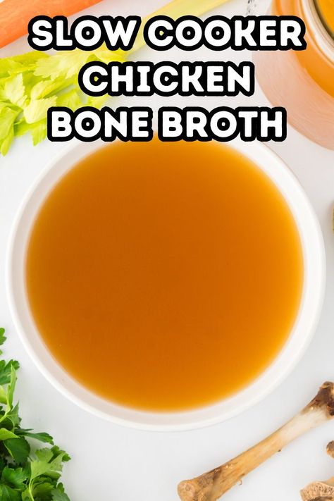 Discover the secrets behind slow cooker chicken bone broth – the ultimate nourishing elixir for body, mind, and soul. Packed with essential vitamins, minerals, and amino acids, this deceptively simple recipe has been a staple in traditional cuisines for centuries. Unlock the power of bone broth and transform your well-being one scrumptious sip at a time. Beef Bone Broth Recipe Slow Cooker, Crockpot Bone Broth, Slow Cooker Chicken Broth, Pork Bone Broth, Slow Cooker Bone Broth, Chicken Bone Broth Recipe, Sipping Broth, Making Bone Broth, Chicken Bone Broth