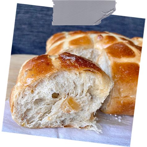 Sourdough Hot Cross Buns - Natasha's Baking Sourdough Hot Cross Buns, Savory Rolls, Catholic Easter, Cross Buns Recipe, Whole Wheat Sourdough, Hot Cross Buns Recipe, Sugar Dough, Holiday Bread, Homemade Sourdough Bread