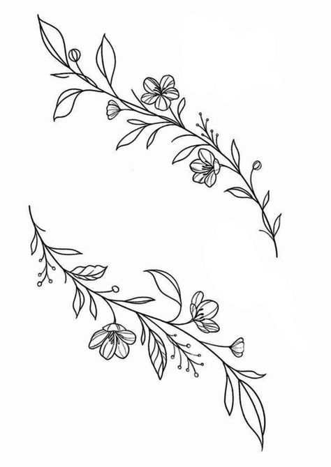 Simple Floral Hand Tattoo, Vine Tattoo Stencil Simple, Flower Wrap Around Tattoo Design, Flowers On A Vine Tattoo, Flowers On Vines Tattoo, Vine With Flowers Tattoo, Fine Line Vine Tattoo, Vine Flower Tattoo, Vines Tattoo Design