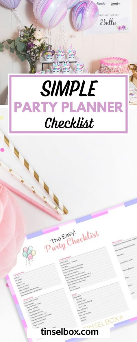 Get this simple party planner checklist to make any party easy to pull off, and look good doing it! The BEST thing you can do to keep your stress low at party time is to have a to-do list. Get a run down of what to do 2 months and 30 days prior to the event, down to what to do day of. Click through for all the details. Things You Need For A Party, Planning A Party Checklist, Party Checklist Supplies, Birthday Party List Checklist, Party List Checklist, Party Essentials List, Party To Do List, Party Planner Checklist, Party Organization Ideas