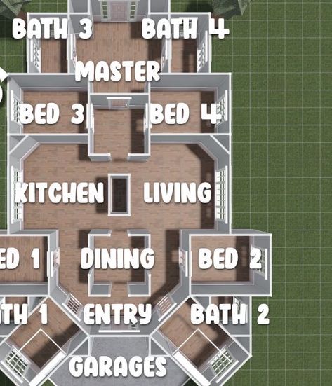 House Layouts 6 Bedroom, Bloxburg Home Layout 1 Story Big, Bloxburg House Layouts 1 Story With Measurements, Bloxburg House Layouts 1 Story Blueprint, House Layout 1 Story, 1 Story Bloxburg House Layout, Bloxburg Blueprints 1 Story, Roblox Layout, Bloxburg House Ideas 1 Story Layout