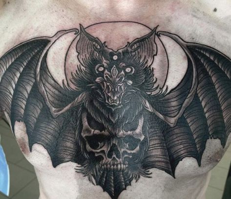 Top Surgery Chest Tattoo, Top Surgery Tattoo, Top Surgery, Goth Tattoo, Bat Tattoo, Dope Tattoos, Chest Tattoo, I Tattoo, Surgery