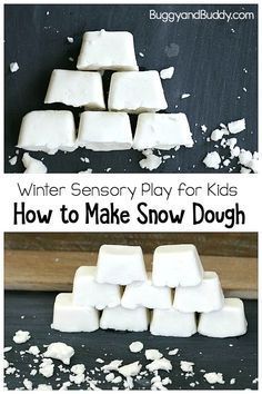 Pretend Snow, White Playdough, Stem Winter, Snow Dough, Homemade Snow, Snow Crafts, Make Snow, Winter Play, Snow Theme