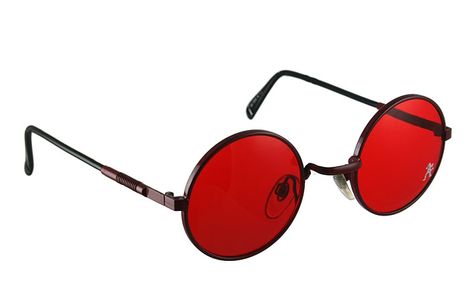 red lense glasses | round metal frame sunglasses all colours Hi Tek | hitek-webstore.com Red Circular Sunglasses, Red Shades Glasses, Red Circle Glasses, Red Tinted Glasses Aesthetic, Red Round Sunglasses, Red Lense Sunglasses, Red Tinted Glasses, Red Glasses Outfit, Red Glasses Aesthetic