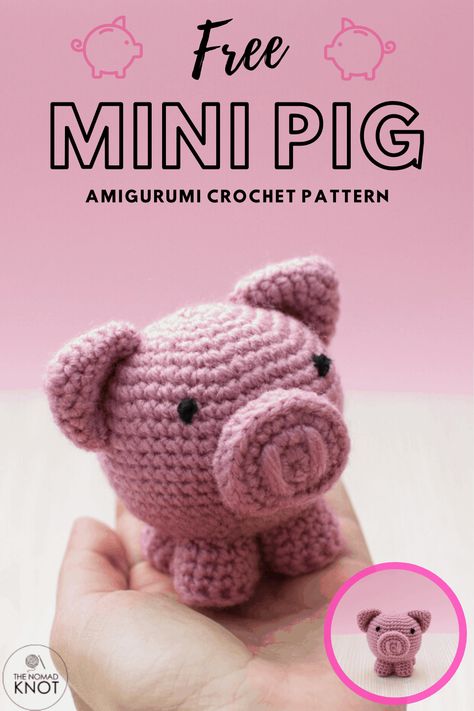 Mini pig free amigurumi pattern, fast and easy to make. Perfect pattern for amigurumi beginners. Amigurumi for beginners pattern! Beautiful and fun to make this little pig amigurumi toy! #amigurumi #crochet Beginners Amigurumi, Pig Amigurumi, Easy Beginner Crochet Patterns, Amigurumi For Beginners, Crochet Toys Free Patterns, Fast Crochet, Easy Amigurumi, Diy Crochet Doll, Crochet Pig