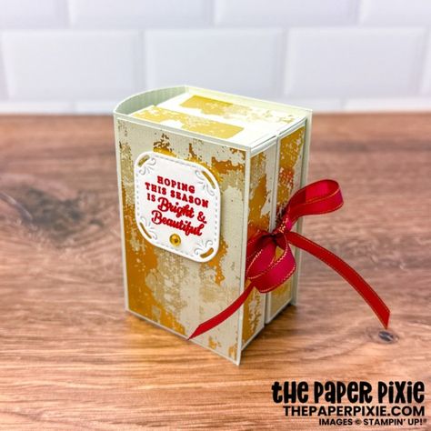 Book Style Gift Box - The Paper Pixie The Paper Pixie, Paper Pixie, Box Bag Tutorial, Unique Gift Box, Book Boxes, Treat Holders, Envelope Punch Board, Money Holders, Card Tricks