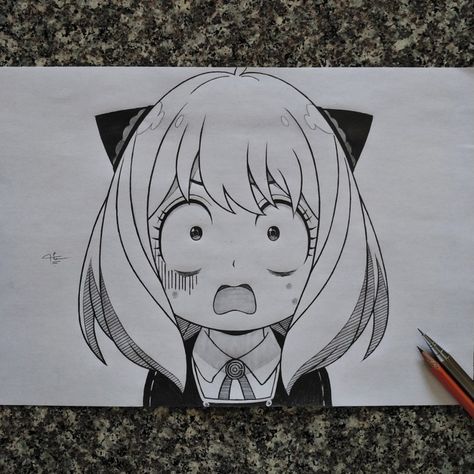 Anya Anya Art Drawing, Anime Drawing Spy X Family, Anya Spy X Family Desenho, How To Draw Anya Forger, Anime Sketch Anya, How To Draw Anya Forger Step By Step, Anya Drawing Sketch, Anya Anime Drawing, Spy X Family Drawings