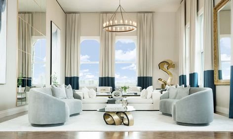 Cheryl Eisen, High Ceiling Living Room, Real Estate Staging, Decorating Advice, Living Room Trends, Room Layout, Best Interior, Interior Design Projects, Design Firms