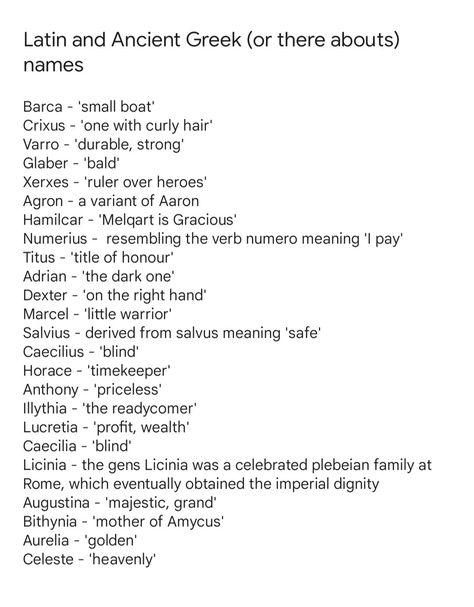 Rare Surnames With Meaning, Evil Names With Meaning, Old Greek Names, Mexican Surnames, Romani Names, Names That Mean Revenge, Greek Surnames, Greek Names With Meaning, Royal Names With Meaning