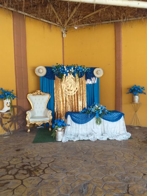 Rancho Quinceanera Theme Blue, Rancho Quinceanera, Charro Quinceanera Ideas, Rancho Quinceanera Theme, Quince Centerpiece, Quince Centerpieces, Charro Theme, 15th Birthday Decorations, Quinceanera Theme