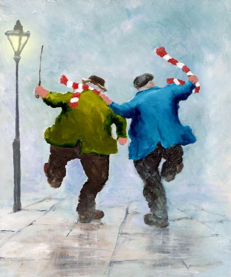 I was strolling online for painting ideas and ran into these. This is the "Gentlemen Dancing" Walking