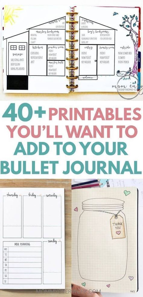 40 Plus Free Printables You will Want to Add to Your Bullet Journal by Mommy Over Work |The Basics of Bullet Journaling: Bullet Journal Tips, Tricks, Supplies and Free Templates! Free Bullet Journal Printables, Printables Journal, Bullet Journal Collections, Bullet Journal Layout Templates, Bullet Journal Starter Kit, Journal Printables Free, Bullet Journal Page, Bullet Journal Hacks, Bullet Journal Printables