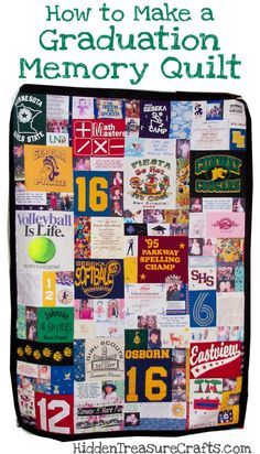 Gift Ideas For Teenage Boys, Tshirt Quilt Diy, Tshirt Quilt Pattern, Tshirt Quilts, Graduation Memories, Tee Shirt Quilt, Photo Quilts, Shirt Quilts, Memory Quilts