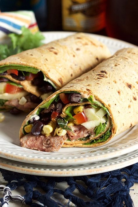 Southwest Style Steak Wrap - The Suburban Soapbox Steak Wraps Recipes, Harvest Meals, Steak Wraps, Wraps Recipes, What Is Healthy Food, Dinner Favorites, Healthy Food Habits, Sandwich Ideas, Wrap Recipe