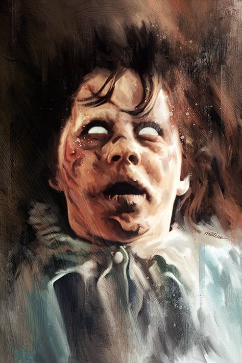 The Exorcist (1973) | Art by Matthew Therrien The Exorcist Art, Exorcist Poster, Exorcist Art, Exorcist 1973, Tomas Shelby, Exorcist Movie, The Exorcist 1973, Cinema Art, Galaxy Wallpaper Iphone