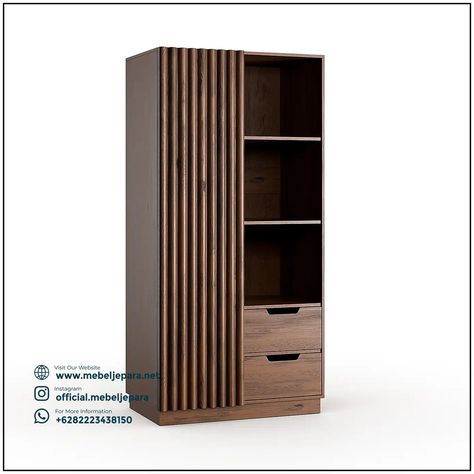 Nama Produk : Dax Lemari Pakaian Jati Minimalis Ukuran : 88 W x 56 D x 172 H ( cm ) Bahan : Solid Teak Wood Jati Finishing : Natural Brown Furniture Custom : = Memproduksi Berbagai Macam Furniture Jepara Kualitas Terbaik. = Furniture Custom Dengan Kualitas Export. -—‐———————————— Informasi Lebih Lanjut Hubungi : Sdr.Habib Whatsaap : +62822 2343 8150 Payment : BCA - MANDIRI Email : halomebeljepara@gmail.com —————————————— #lemari #lemaripakaian #furniture #lemaribaju #lemarijepara #lemarimini... Rail Shelving, Double Wardrobe, Brown Furniture, Kitchen Utilities, Bed Curtains, Bath Storage, Hanging Rail, Home Decor Lights, Kids Storage