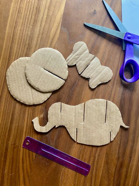 Craft in America - Blog - craft-at-home-identity-cardboard-sculpture Cardboard Animals Template Cut Outs, Cardboard Animals Template, Elephant Cardboard, Animals Crafts For Kids, Animals Crafts, Cardboard Animals, Dog Shaking, Treasure Hunt Clues, Animal Templates