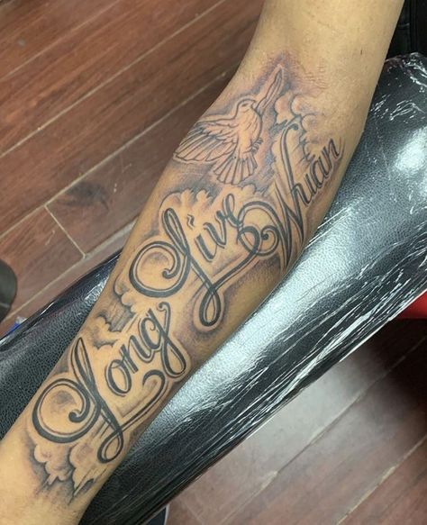 Word Tattoos For Men Arm, Half Sleeve Rip Tattoos For Men, Granddaddy Tattoo, Forearm Tattoo For Lost Loved One Men, Long Live Tattoos For Men Forearm, Tattoos For Memorial Black People, Four Arms Tattoo, Mississippi Tattoo For Men, My Mothers Keeper Tattoo For Men