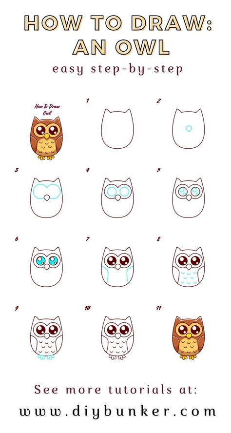 Art Owl Drawing, Zentangle Owl Easy, Whimsical Owl Drawing, Owl Drawing Tutorial, How To Draw Cute Drawings, Easy Owl Drawing Simple, Owl Doodle Easy, Owl Doodle Cute, How To Draw Owls