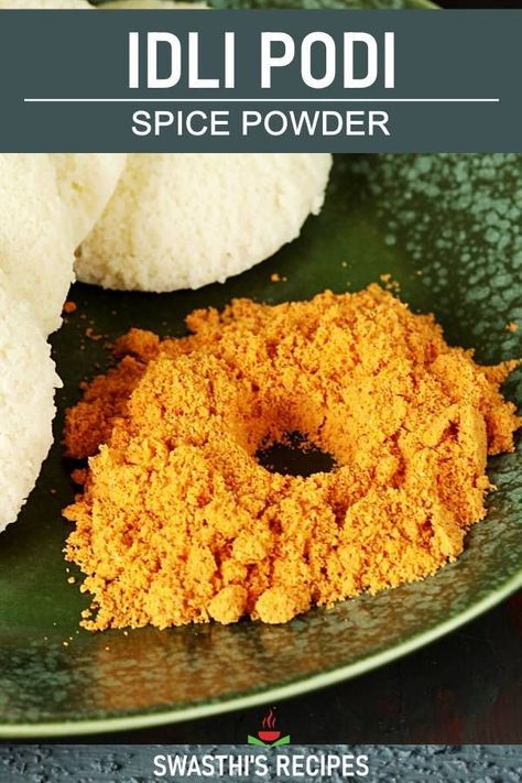 Idli podi is a flavorful condiment made of lentils,seeds and spices. It is known by different names such as milagai podi, gun powder, idli karam podi or chutney podi. Pudi or podi is a generic south Indian term that refers to powder. Since it is eaten with IDLI, it is known as idli podi. #indianrecipes #idlipodi #breakfast Milagai Podi Recipe, Idli Podi Recipe, Podi Recipe, Masala Powder Recipe, Plain Rice, Idli Dosa, Idli Recipe, Masala Spice, Sbs Food