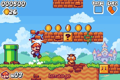 (14) Startseite / Twitter Mario Level Design, Video Game Style Art, Super Mario Color Palette, Platformer Game Design, Retro Game Design, Casual Game Art, Platformer Tileset, Mario And Luigi Games, Super Mario Game