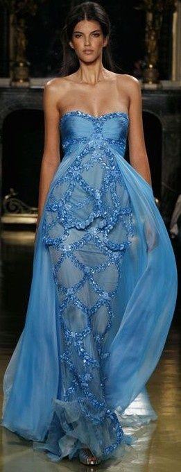 ensphere:    (via Color - Blue) Zuhair Murad Haute Couture, Haute Couture Dresses, Blue Gown, Zuhair Murad, Couture Gowns, Gorgeous Gowns, The Blues, Beautiful Gowns, Couture Dresses