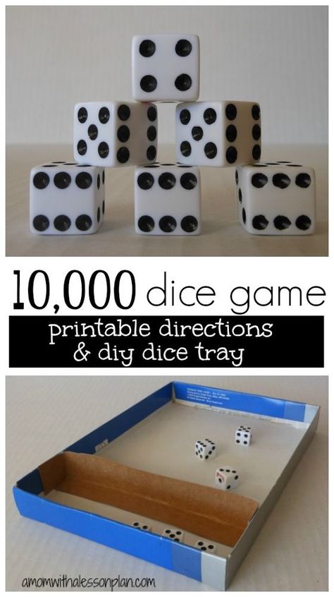 10,000 dice game -- awesome game for the entire family!  #game #dicegame Tenzi Dice Game Rules, Diy Dice Tray, Dice Game Rules, Diy Dice, Family Card Games, Fun Card Games, Game Rules, Dice Tray, Family Fun Games