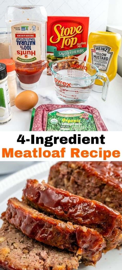 4-Ingredient Meatloaf Recipe How To Make A Meat Loaf In The Oven, Meatloaf Made With Stuffing Recipe, Ground Beef Stove Top Stuffing Recipes, Easy Healthy Stove Top Recipes, Meatloaf Recipes Stuffed, 1 Lb Ground Beef Meatloaf Recipes, Meatloaf Recipes Stove Top Stuffing, Meatloaf Made With Stove Top Stuffing, Meatloaf Stuffing Recipe