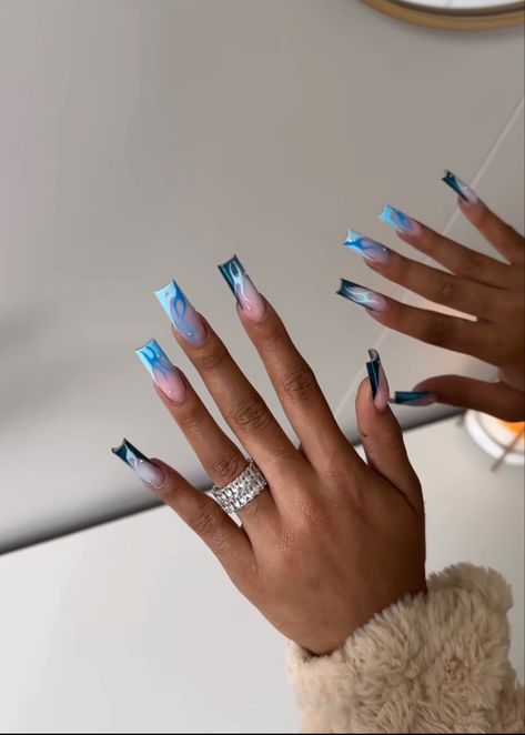 Nail Inspo Tapered Square, Tapered Square Nails, Blue Acrylic Nails, Nail Room, Colored Acrylic Nails, Her Nails, Short Square Acrylic Nails, Long Acrylic Nails Coffin, Acrylic Nails Coffin Pink