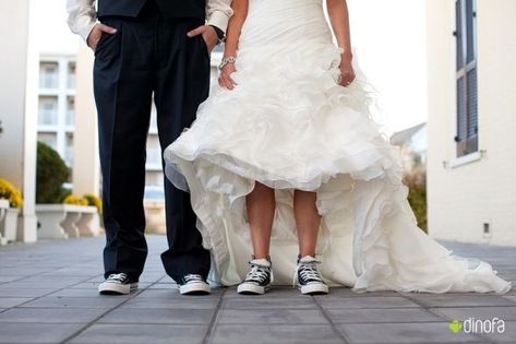 wedding dress on converse Converse Wedding Shoes, Wedding Converse, Wedding Sneakers, Black Bridal, Dress Images, Trendy Wedding, Two People, Wedding Bells, Bridal Shoes