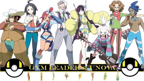 Unova Gym Leaders (Black 2 and White 2) Unova Gym Leaders, Pokemon Gym Leaders, Pokemon Gym, Ninjago Art, Pokemon Regions, Gym Leaders, Pokemon Memes, Pokemon Games, Pokemon Trainer