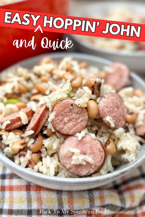 Hoppin John Recipe With Sausage, Recipe With Smoked Sausage, Southern Hoppin John Recipe, Crockpot Holiday Recipes, Hoppin John Recipe, Real Simple Recipes, Peas Rice, Sausage And Rice, Hoppin John