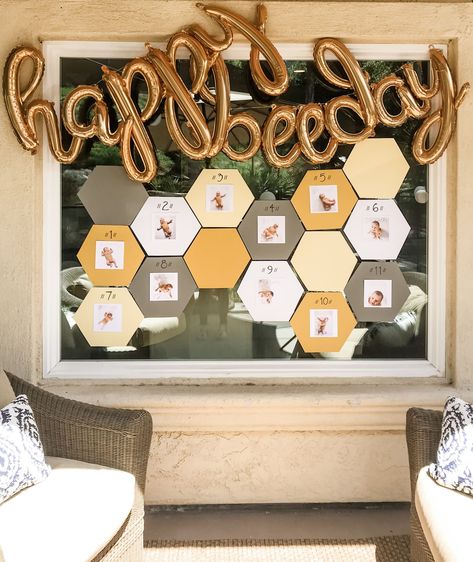 1st year monthly sign for 1st birthday bee theme First Bee Day Party Signs, Honey Bee 2nd Birthday Party, It’s My Bee Day, Two Busy Bee Birthday, Two Bee Or Not Two Bee, Bumble Bee One Year Birthday, Birthday Themes One Year Old, 1st Birthday Bumble Bee Theme, Bee Third Birthday Party