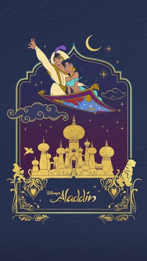 Aladdin Astetic, Rajah Aladdin, Aladdin Art, Anastacia Disney, Aladdin Princess, Whimsical Art Journal, Animation Disney, Disney Background, Disney Iphone