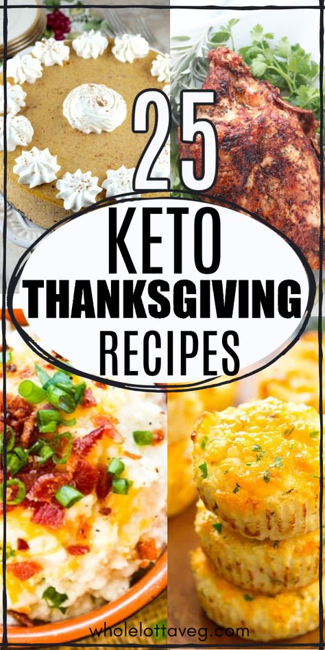 Have a keto Thanksgiving dinner with these 25 keto holiday dinner recipes for side dishes, breads, keto Thanksgiving desserts, potatoes, appetizers, and more. The keto Thanksgiving recipes are also low carb, gluten free, healthy and sugar free. Keto Thanksgiving Dinner, Keto Thanksgiving Recipes, Thanksgiving Meal Plan, Holiday Dinner Recipes, Keto Thanksgiving, Keto Holiday Recipes, Low Carb Holiday, Thanksgiving Food Sides, Healthy Thanksgiving Recipes