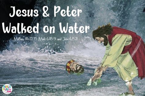 Peter Walking On Water Lesson, Jesus Walks On Water Lesson, Peter Walks On Water Craft, Jesus Walks On Water Activity, Nana Summer, Sunday School Stories, Peter Walks On Water, Jesus Walks On Water, Water Lessons