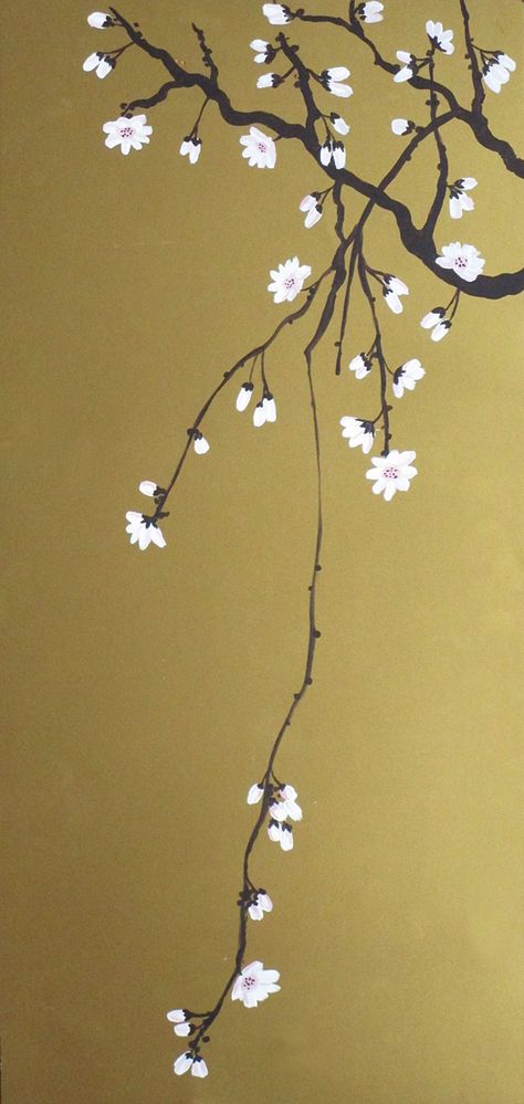 Cherry Blossom Painting Wallpaper, Japanese Cherry Blossom Room Decor, Shin Saimdang, Chinese Painting Traditional, Chinese Blossom, Chinese Cherry Blossom, Flower Wall Painting, Japan Cherry Blossom, Cherry Blossom Wallpaper