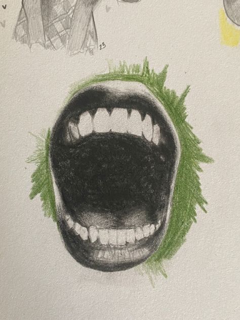 How To Draw A Screaming Mouth, Screaming Mouth Drawing Reference, Biting Tongue Drawing, Mouth Stitched Shut Drawing, Screaming Mouth Reference, Mouth Yelling Drawing, Art Mouth Drawing, Smile Mouth Drawing, How To Draw Open Mouth