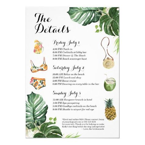 Bachelorette Party Beach Weekend, Tropical Bachelorette Party, Itinerary Invitation, Beach Invitations, Wedding Invitation Stationary, Bachelorette Weekend Itinerary, Tropical Bachelorette, Bachelorette Party Weekend, Beach Weekend