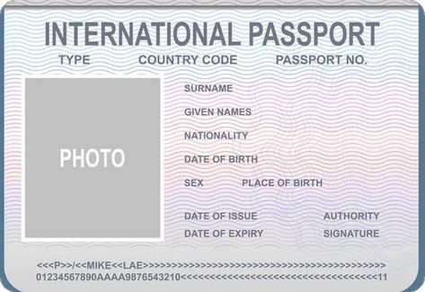 Usa Passport Template, Open Passport, Clothing Branding Design, International Passport, Passport Template, Passport Pictures, Passport Card, Templates Printable Free, Business Names