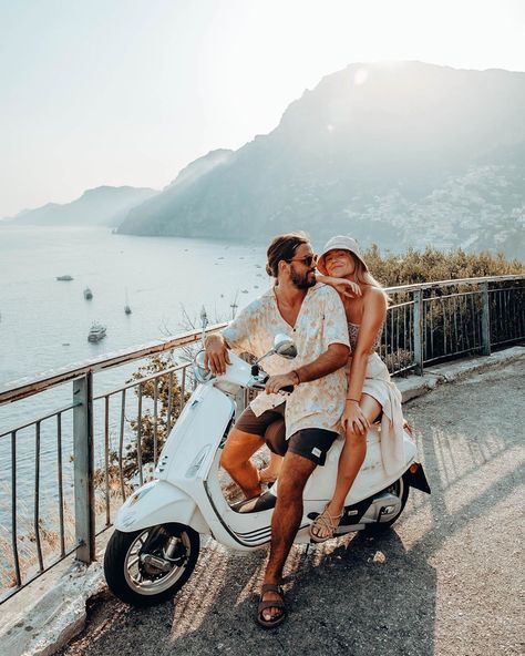 Hαуℓeу αndersen ❥ on Instagram: “Cruising the Amalfi Coast on a Vespa is my ultimate dream come true 🛵✌🏼 The best way to explore the coast! I literally got goosebumps from…” European Honeymoon Destinations, Couple Travel Photos, Travel Pose, Amalfi Italy, Best Honeymoon Destinations, Italy Photography, Aesthetic Picture, 2023 Vision, Italy Photo